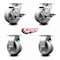 Service Caster 4 Inch V-Groove Semi Steel Caster Set with Roller Bearings 2 Brakes 2 Rigid SCC SCC-20S420-VGR-TLB-2-R-2 - alternate 6